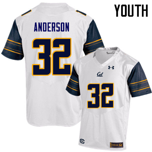 Youth #32 Jacob Anderson Cal Bears (California Golden Bears College) Football Jerseys Sale-White - Click Image to Close